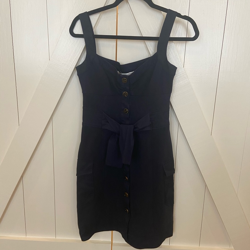 Navy Diane von Furstenberg button front  dress